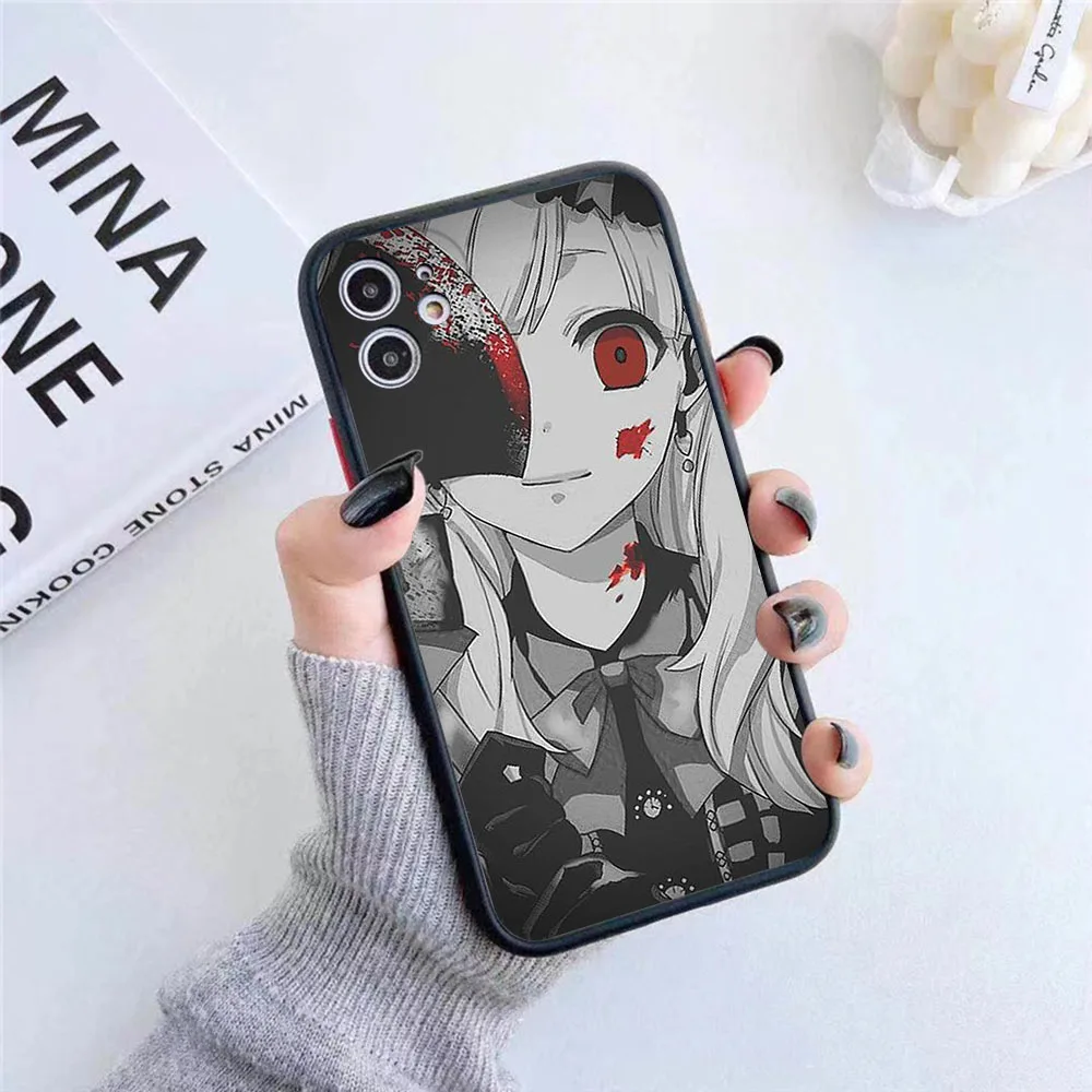 For iphone 16 15 Pro 14 13 12 Mini 11 7 8 Plus XS Max XR Re ZERO Ram Rem In Another World Frosted Translucent Black Phone Cases