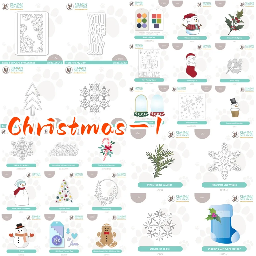 

Christmas Metal Cutting dies For Scrapbooking Stencil Embossing Mold DIY Paper Cards Craft Cutting 2025 Snowmen and Snowflakes