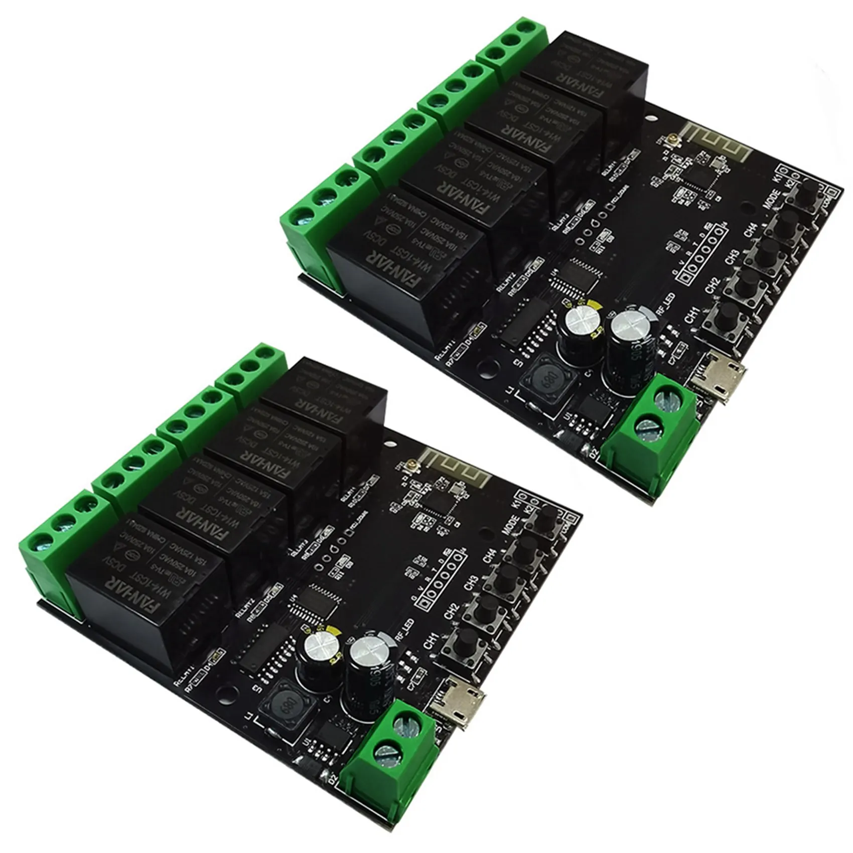 ABZW 2X 4CH Tuya Switch Modul Sakelar Wifi Relay Nirkabel Aplikasi Kehidupan Pintar Remote Control Pengatur Waktu Pintar untuk Sakelar Rumah Pintar