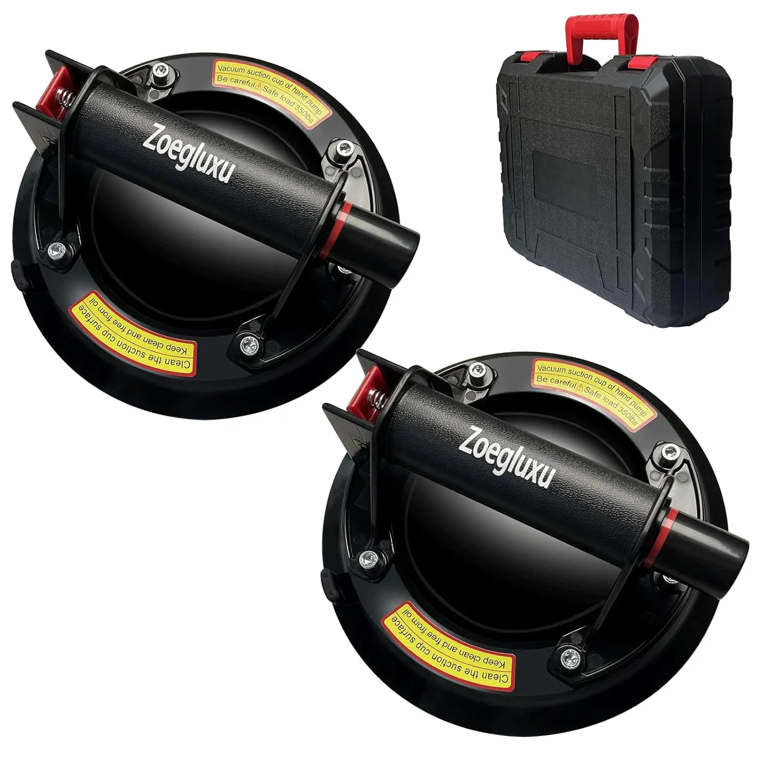 

8-дюймовые сверхмощные вакуумные присоски, 2 шт. для подъема стекла и плитки, грузоподъемность 480 фунтов, с воздушным насосом