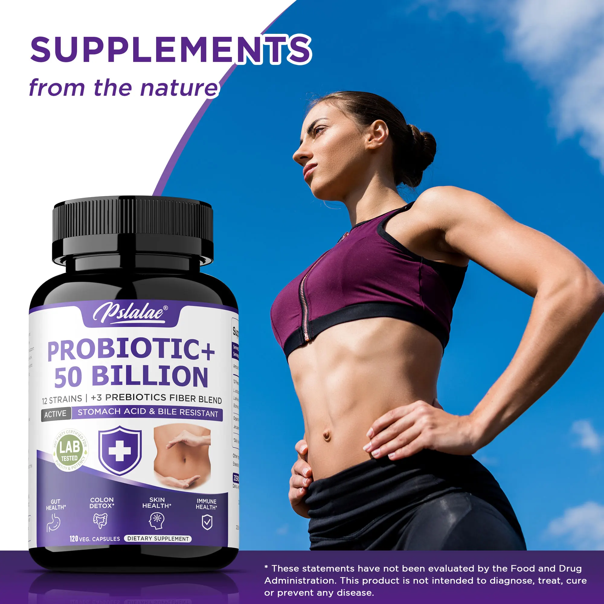 

Probiotic 50 Billion - Helps Gut Health, Reduces Bloating, Supports Healthy Digestion, Immune System, Boosts Metabolism