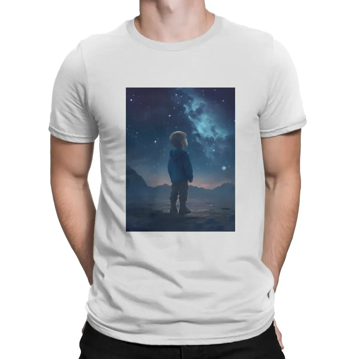 Men's Sky T Shirt Ad Astra 100% Cotton Clothing Funny Short Sleeve Round Collar Tees Summer T-Shirts