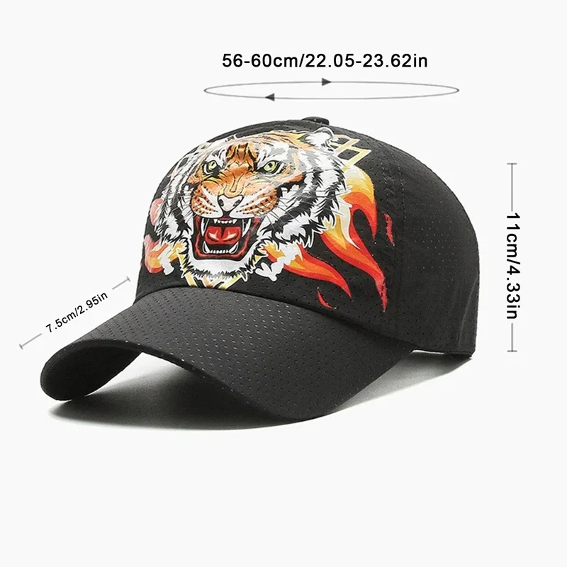 Scream tigre rugido bonés de beisebol das mulheres dos homens ao ar livre viseiras de golfe boné padrão animal chapéus de sol chapéu de algodão snapback hip hop gorra