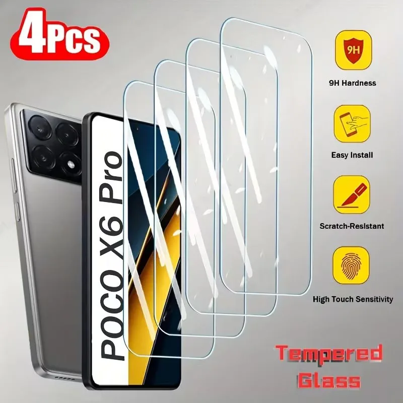 4Pcs Tempered Glass…