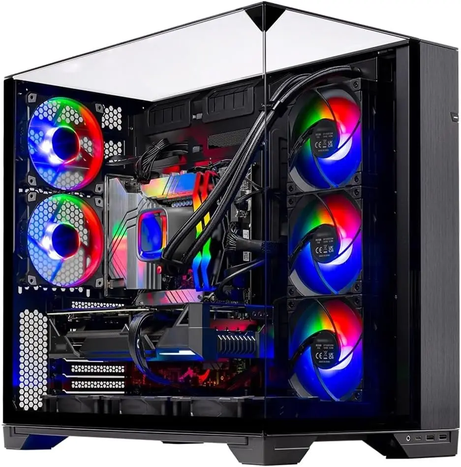 Skytech Gaming O11 Vision Gaming PC, AMD Ryzen 7 9800X3D 4.7GHz, NVIDIA RTX 5090 32GB VRAM, X870 Board, 2TB Gen4 NVMe SSD, 32GB