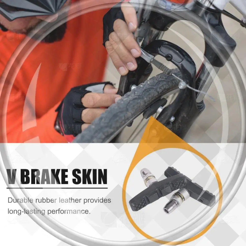 

1 Pair Bicycle Silent Brake Pads Cycling V Brake Holder Shoes Blocks Rubber 60MM Bike Parts Cycling Accessories