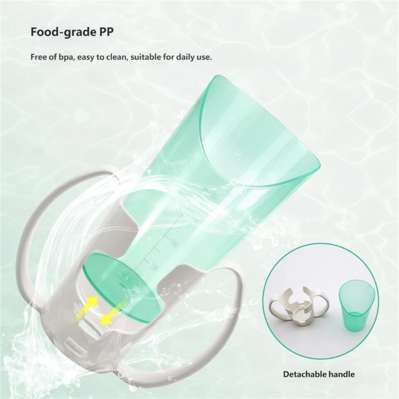 1 Set Choke Proof Drinking Cup With Cutout Design And Double Handle Cup Holder Special Drinking Aid Dysphagia Cup For Bedridden