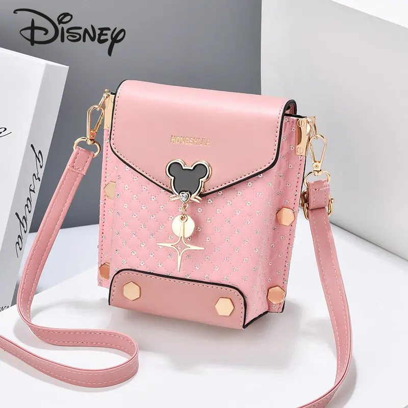 Disney Mickey New Women\'s Crossbody Bag Fashionable High Quality Girls\' Phone Bag Retro High Grade Sequin Women\'s Shoulder Bag