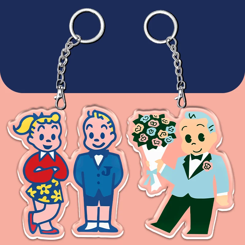 12cm HARADA OSAMU Acrylic Transparent Accessory Fun Keychain Student Key Bag Decoration Cute Cartoon Children's Holiday Gift