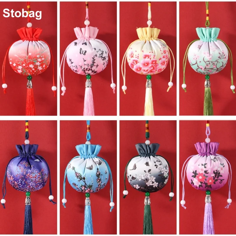 

StoBag 20pcs Chinese Sachet Hanging Drawstring Bags Silk Cotton Gift Jewelry Package Storage Pocket Reusable Pouch Decoration
