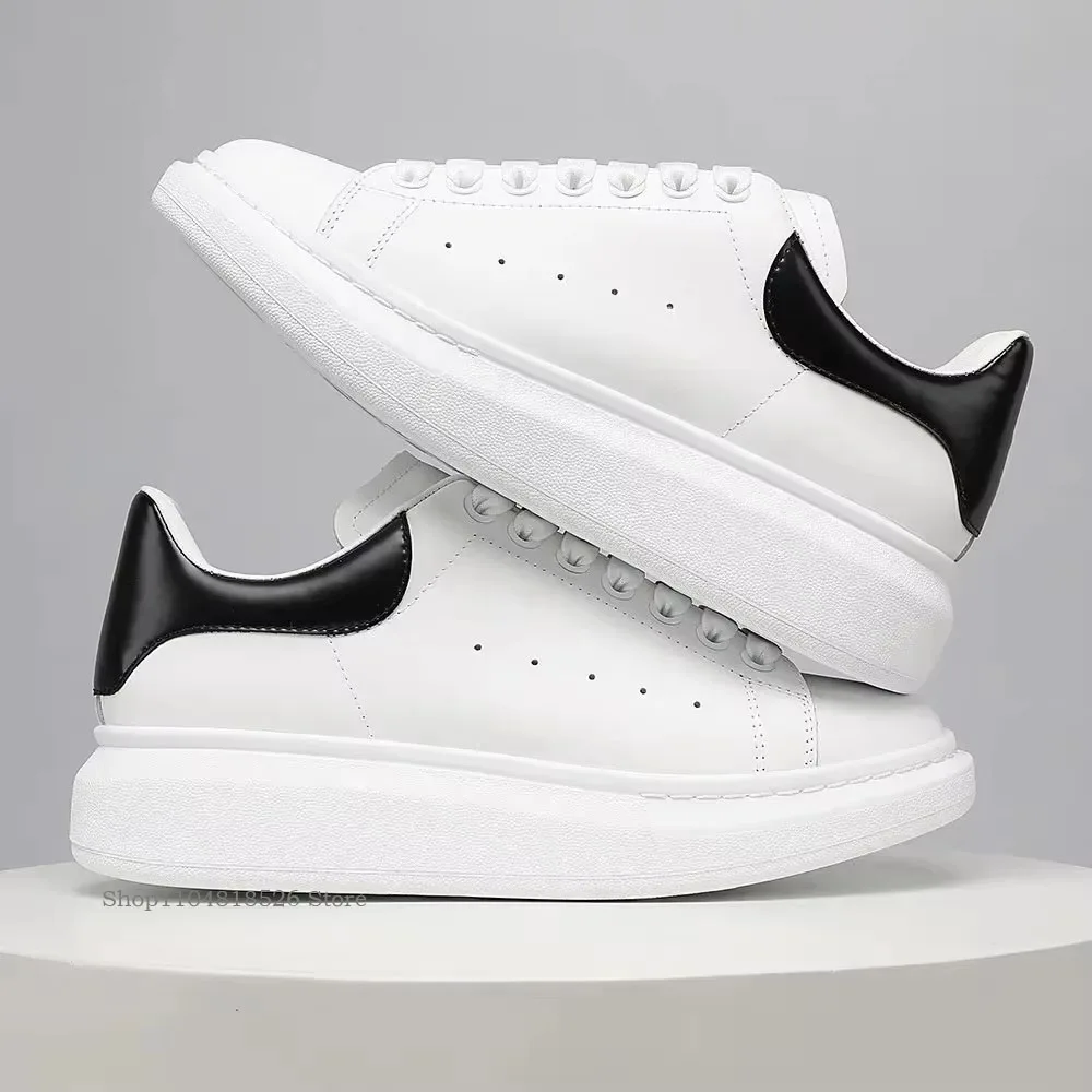 Damesflats Elegante skateboardschoenen Witte sneakers Dikke zool Binnenhoogteverhogende gevulkaniseerde schoenen voor heren en dames