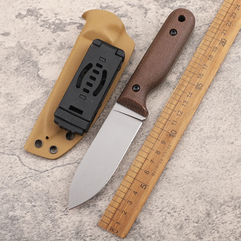 

2025 style hot selling DC53 steel stone washing blade linen handle fruit knife survival collection EDC fixed cutting tool