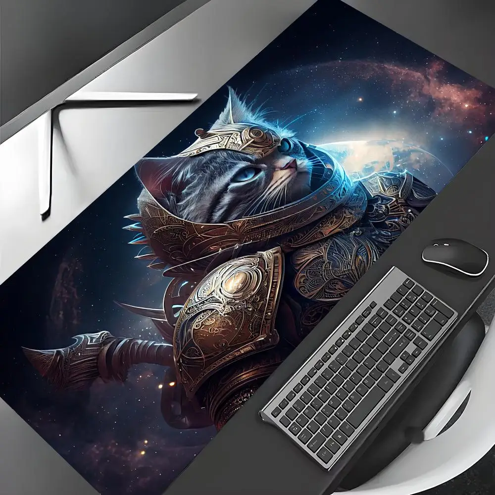 

Magical cat in armor anime Mouse Pad Desk Mat Gaming mat gamer pc accessories rubber anti-slip keypad expansion mousepad