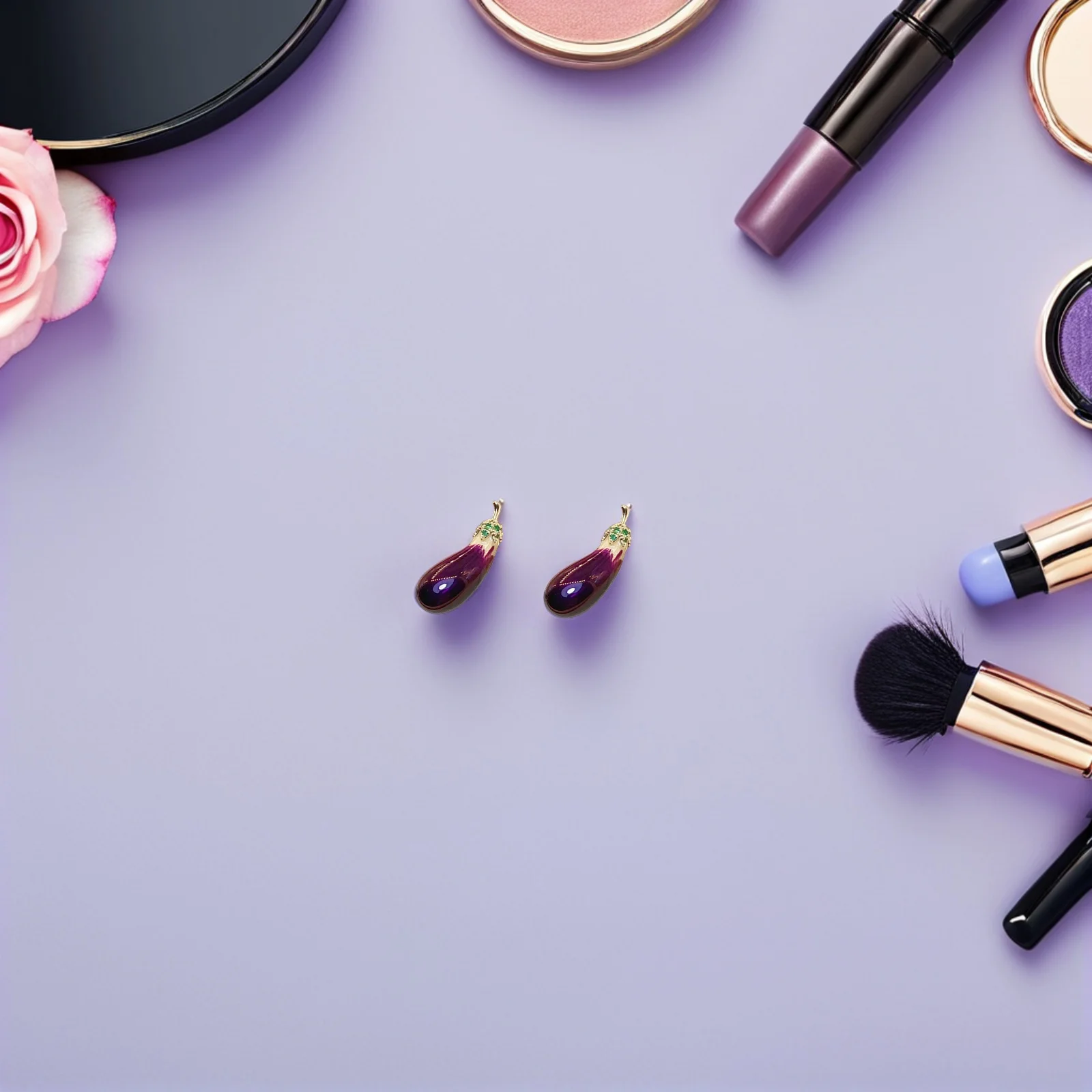 

2Pcs Collar Pin Jewelry Eggplant Enamel Shirt Collar Brooch Lightweight Suit Lapel Pin for Women Men Party Wedding Suit