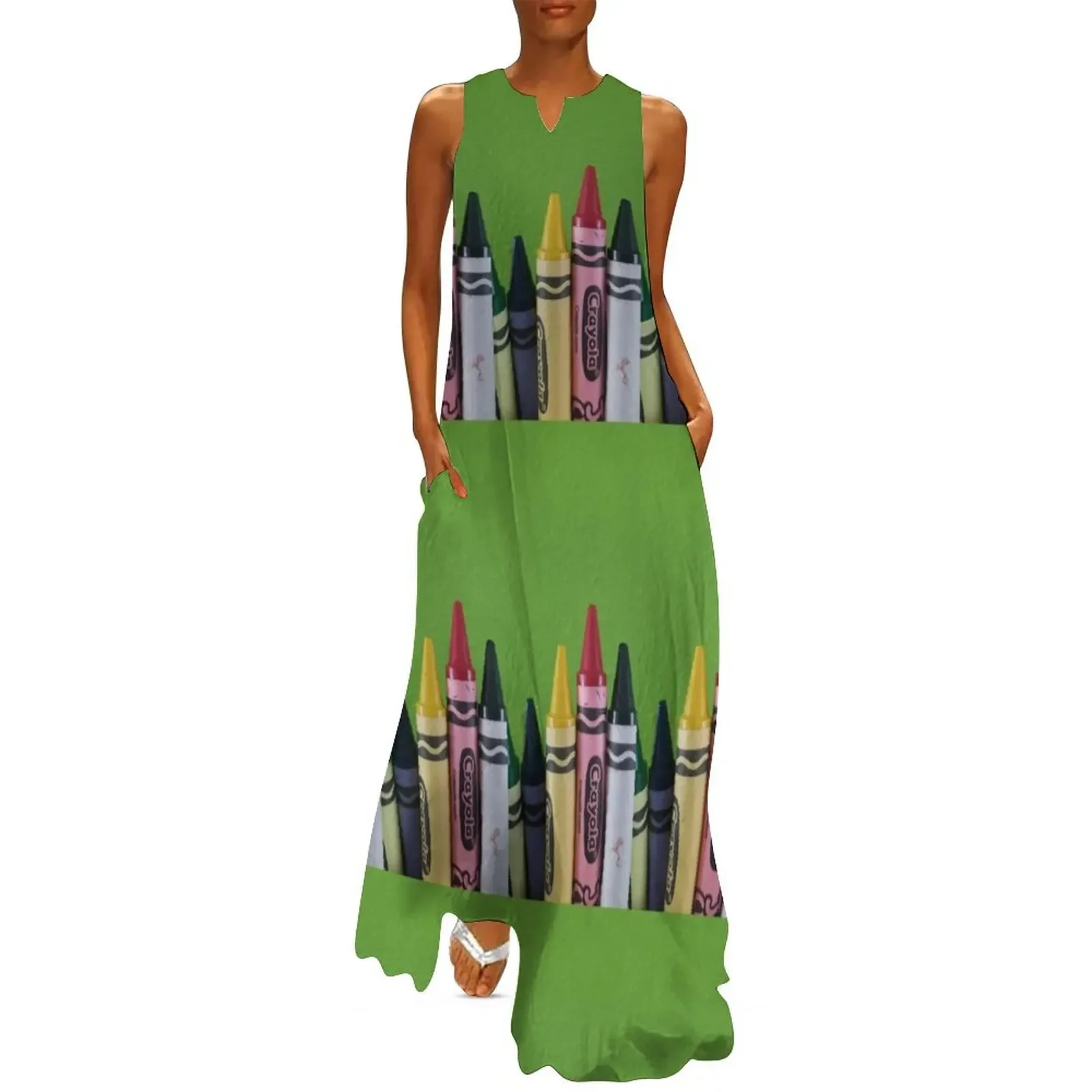 

Large crayons on green background Long Dress women dress Womens dresses elegant chic wedding evening dresses prom dress