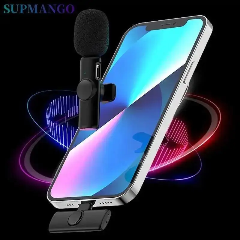 X11 Professional Wireless Lavalier Microphone for iPhone iPad Laptop Android Live Gaming Video Recording Interview Business Mic