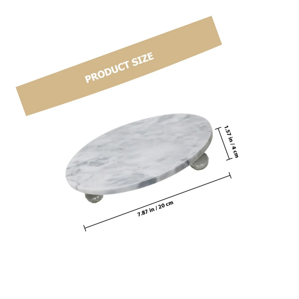 Marble Tray Creative Round Shape Durable Safe Multi-Function Fruit Holder Snack Dessert Display Tray Home Accessory