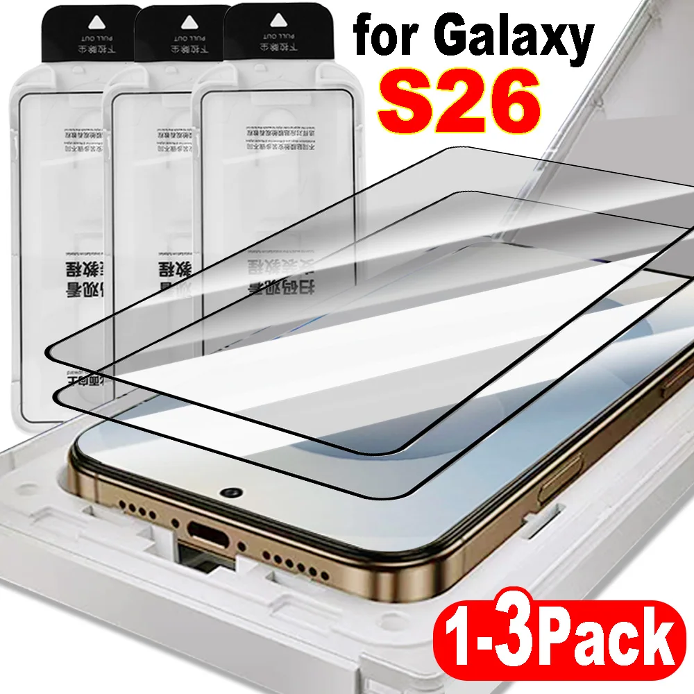 Easy Installation Tempered Glass for Samsung Galaxy S26 Plus Screen Protectors HD Clear Glass Films for Samsung Galaxy S26 Ultra