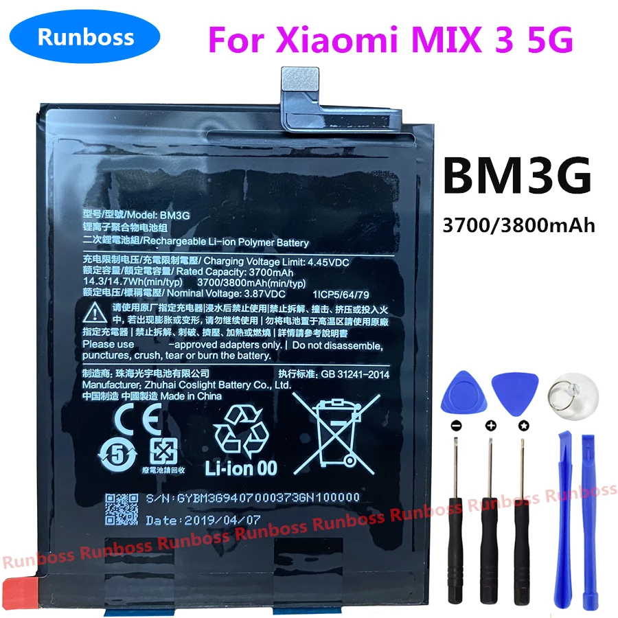 BM3G 3800mAh Original High Quality Replacement Battery For Xiaomi MIX 3 5G MIX3 5g Mobile Phone mix3 4G BM3K