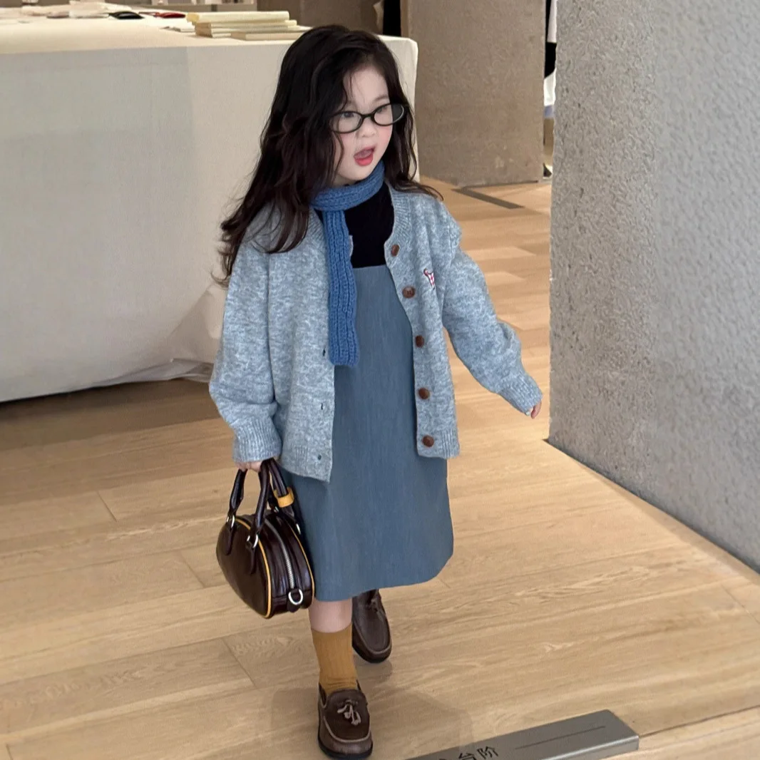 

2025 Autumn New Children's Clothing Cartoon Embroidery Knitted Cardigan Baby Wide Version Sweater Children's Sweater