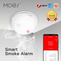 MOES ZigBee Smart Wireless Smoke Detector Fire 85dB Sound Alarm Siren Sensor Smart Safety Protection Home Kitchen Fire App Alert