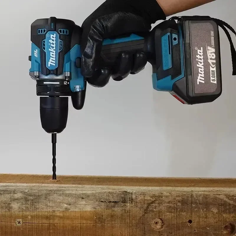

Аккумуляторная ударная дрель-шуруповерт Makita DHP487 18V LXT бесщеточная, компактная, с функцией перфоратора, перезаряжаемая, электроинструмент