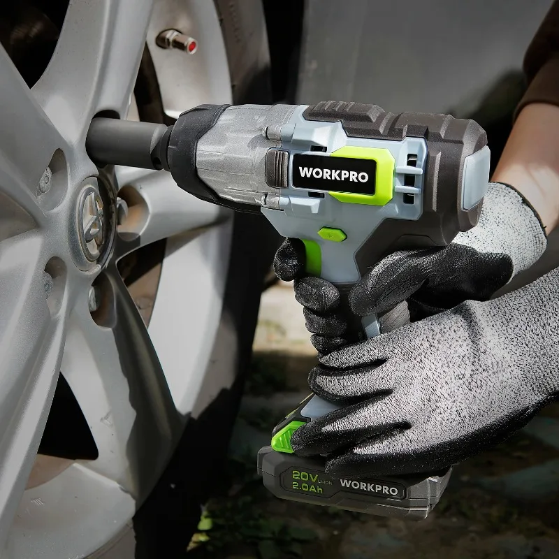 20V 무선 임팩트 렌치 1/2인치 320피트 파운드 최대 토크 2.0Ah 리튬 이온 배터리(고속 충전기 포함), Ea용 벨트 클립