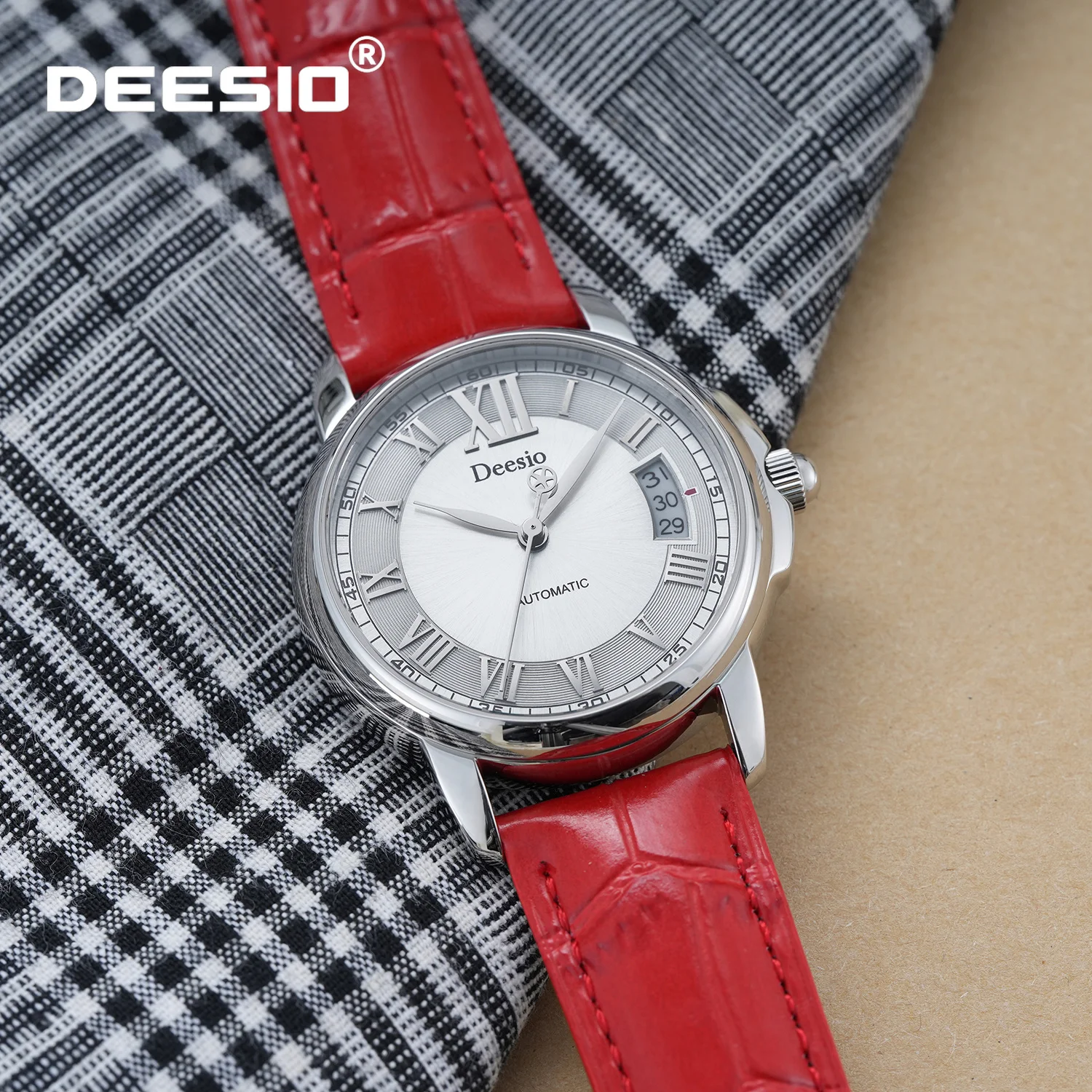 Deesio Women's Mechanical Watch, Casual Watch, Stainless Steel Watch, Waterproof Watch, Calendar Display, Women's Accessories