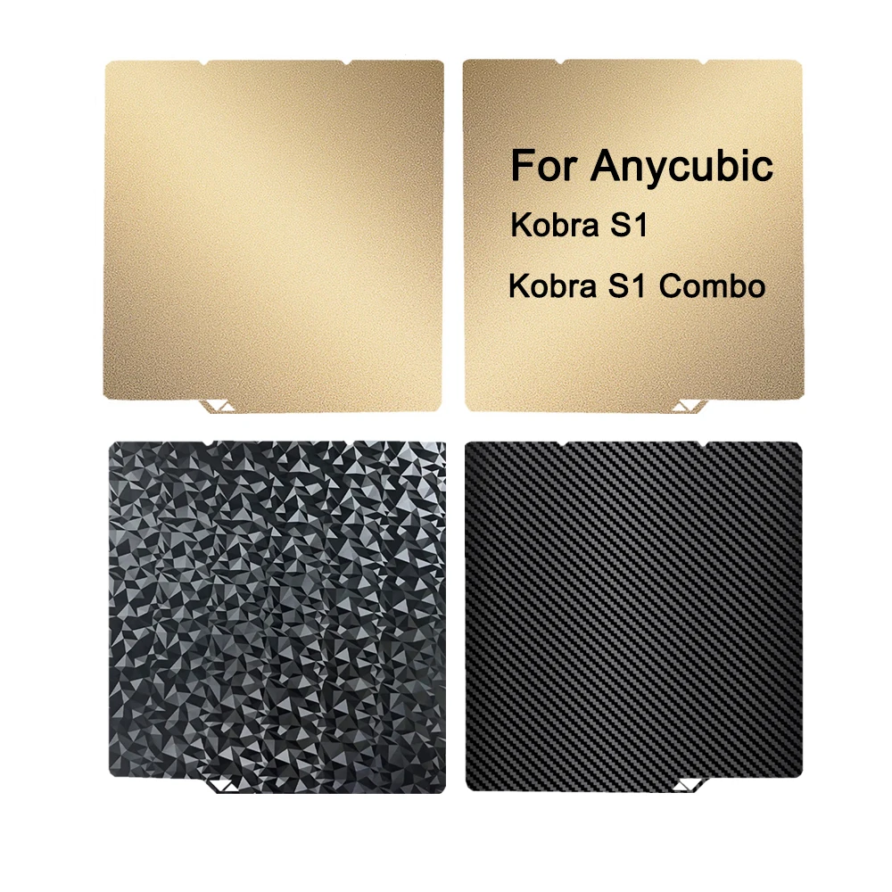 

For Anycubic Kobra S1/S1 Combo Build Plate 264x276mm PEI PEO PEY PET Carbon Fiber Plate Spring Steel Sheet for Anycubic Kobra S1