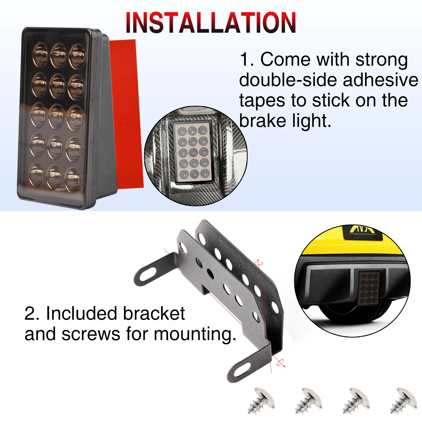 Geräuchert f1 Stil dritte Bremslicht Blitzlicht Heck leuchte 15 rote LEDs Fahr licht drl Nebels chein werfer 12v Universal Motorrad Aurocar