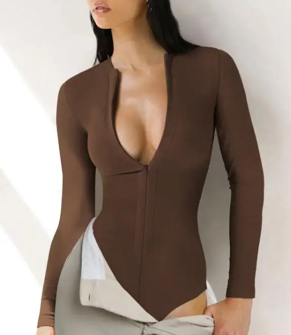 

Hot Selling Spring and Summer 2025 Women's Jumpsuit Tight Knit Zipper Top Jumpsuit Sexy Spicy Girl Retro Elegant Jumpsuit