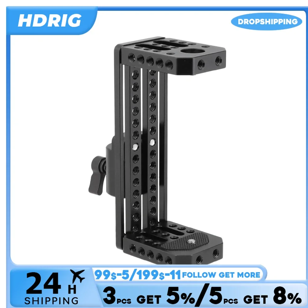 

HDRIG On-camera Monitor Holder C Frame Cage With Light Stand Head (Max. Column Diameter 16mm) For DSLR Camera Accessories