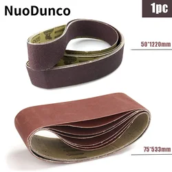 NuoDunco 50x1220mm/75X533mm Sanding Belts Fused Alumina Zirconia Sander Belts Abrasive Tool Wood Soft Metal Polishing 1pcs
