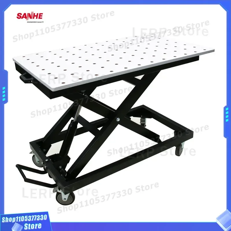 Professional Mobile Welding Workbench Heavy Duty Lifting Table Multi Function Adjustable Height Metal Working Station for