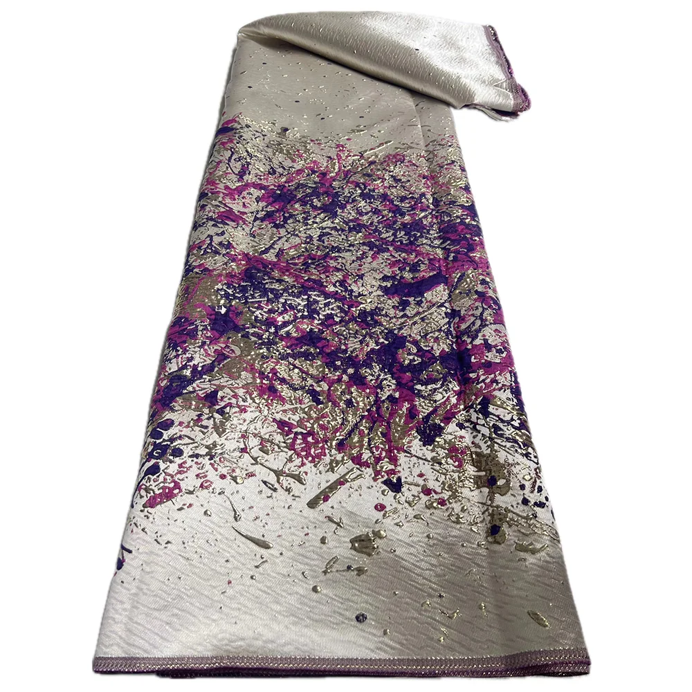 

Nigerian Brocade Jacquard African Fabric Lace High Quality 2026 Tulle Lace Fabrics Bridal Sequin Lace Fabric For Sewing Material