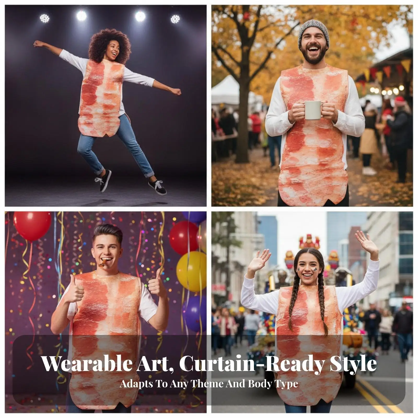 Halloween Print Costume for Women Men Adult Stage Outfit Funny Polyester Sponge Dress Up Party Performance Cosplay Costume