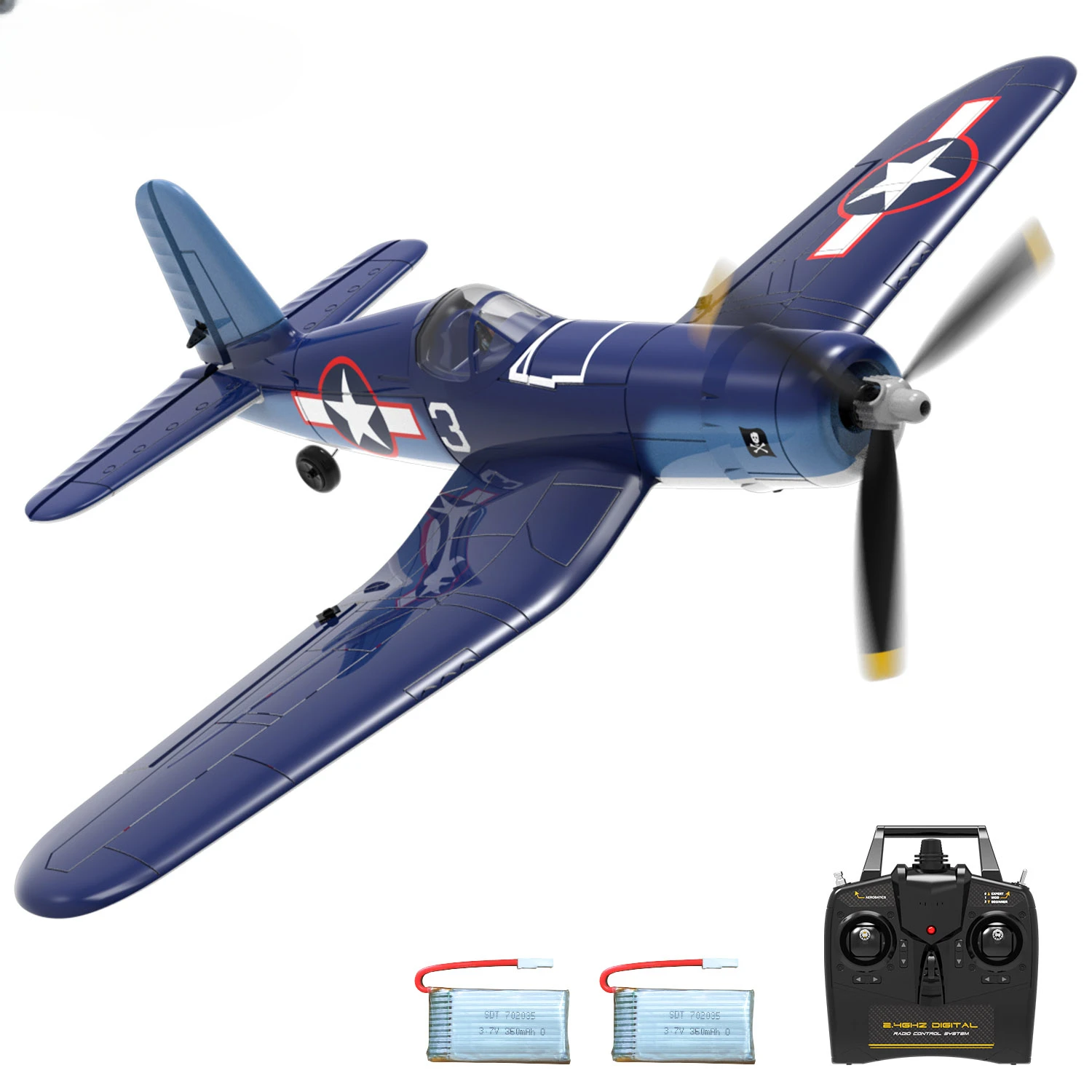 

New F4U Corsair RC Plane 2.4Ghz 4CH 400mm Wingspan One-Key Aerobatic RTF Remote Control Aircraft Toys Gifts for Children