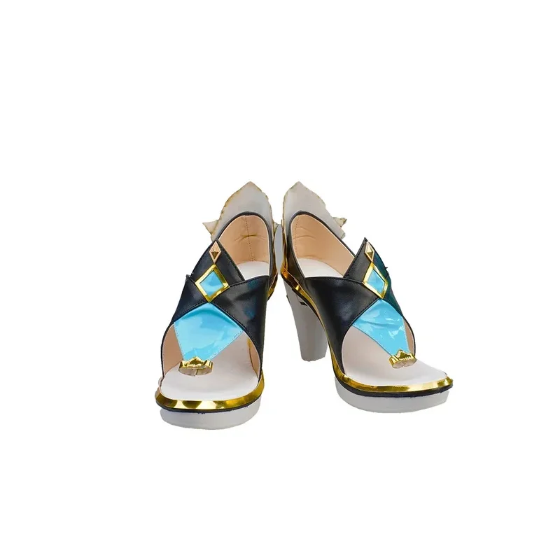 أحذية Genshin Impact Shenhe التأثيرية ذات الكعب العالي وإكسسوارات أزياء الهالوين التأثيرية