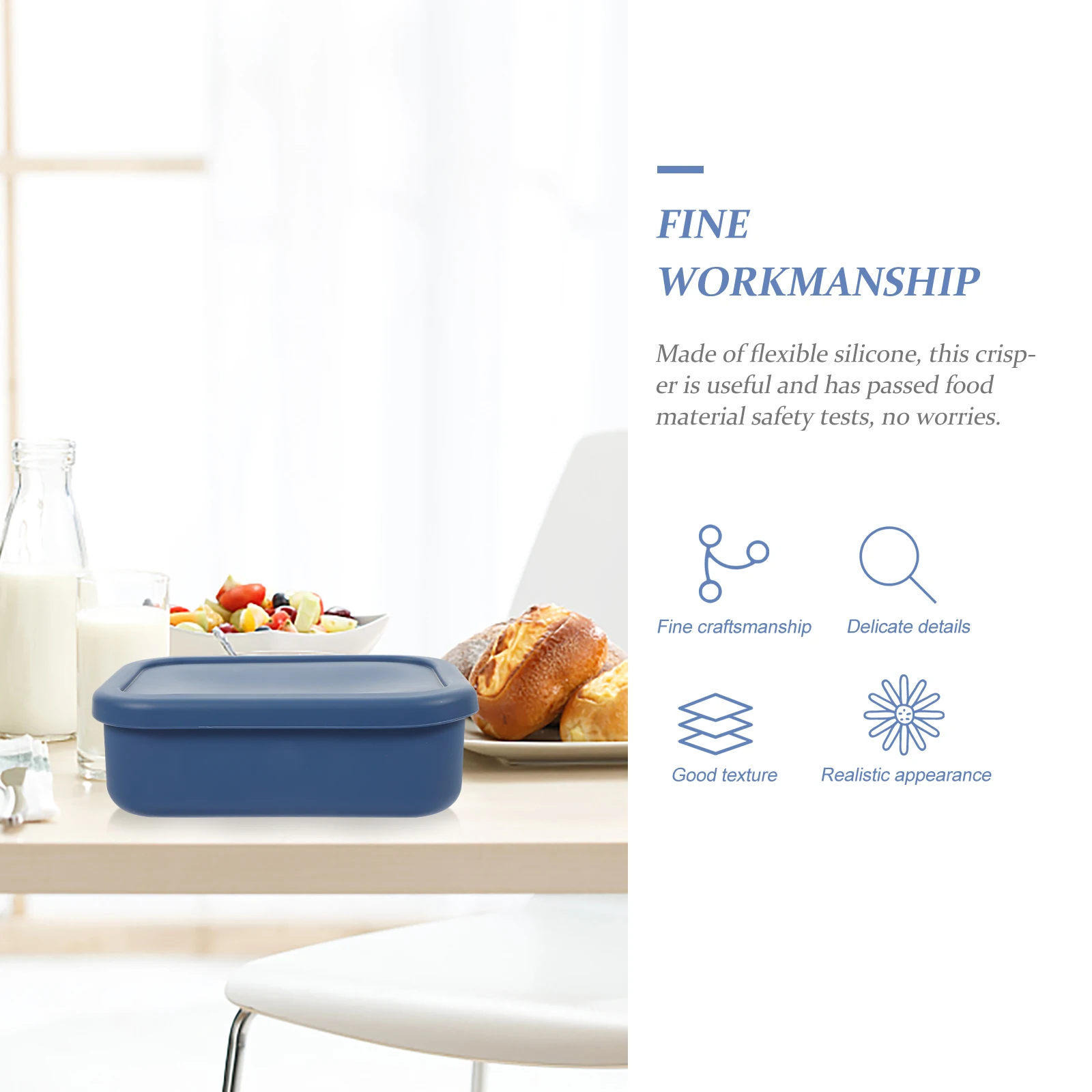 

Silicone Food Storage Containers Airtight Box for Refrigerator Portable Lunch Container Fruit Crisper