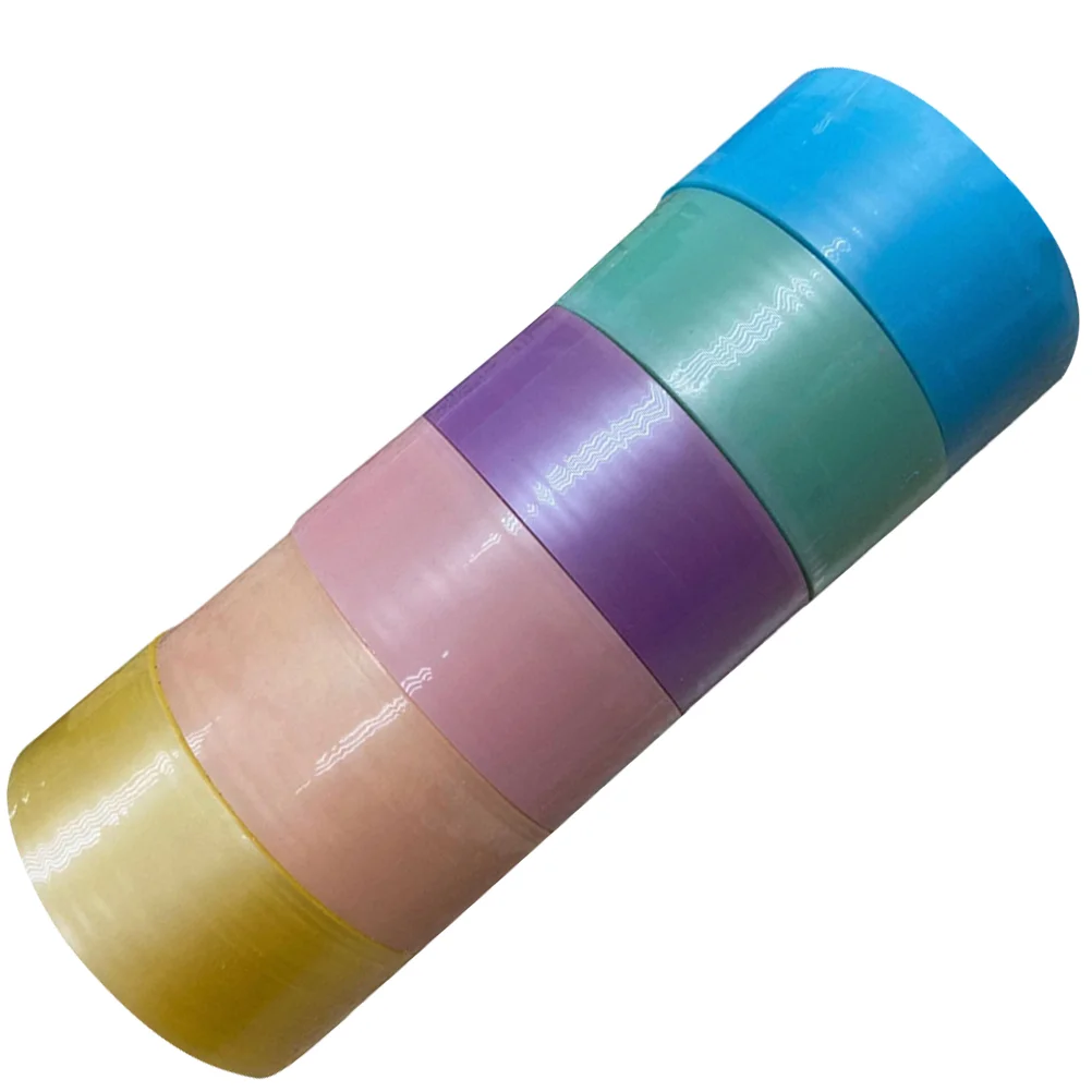 

6 Rolls Double Side Tape Pearlescent Sticky Ball DIY Tapes Bright Color Toy Relaxing Rolling Child