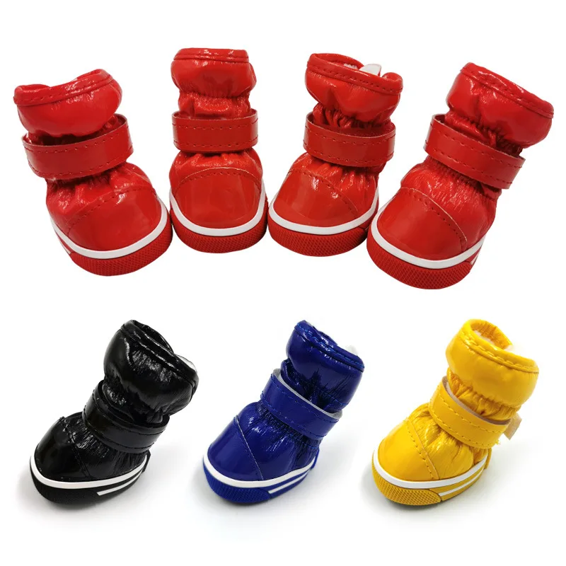 

New Thickened Lamb Velvet Pet Shoes Non-Slip Snow Boots Dogs Winter Warm Cotton Shoes Teddy Bixiong New Year's