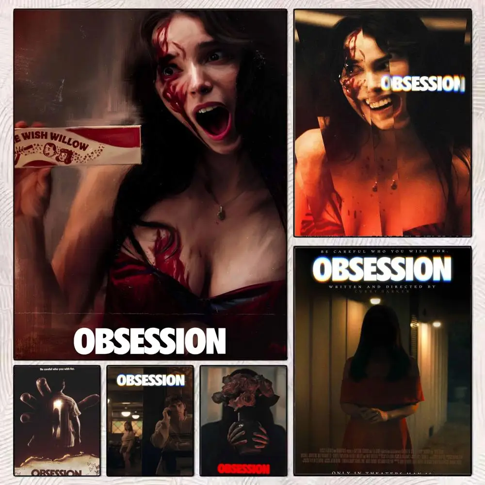 Horror Movie O-Obsession Painting Calligraphy Modern Aesthetic Wall Art Print Trendy Bedroom Home Decor Gift