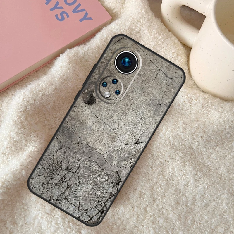 Concrete cracked stone Texture Funda For Huawei P20 P30 P40 P60 Pro P Smart Nova 9 5T Honor Magic5 Lite X8 X9 a 50 70 Case