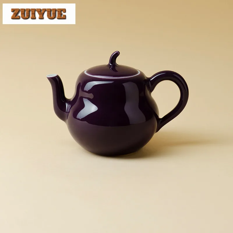 

165ml Grape Purple Solid Color Teapot Handmade Tea Infuser Pot Household Tea Maker Kettle With Ball Hole Oolong Tea Cha Gift