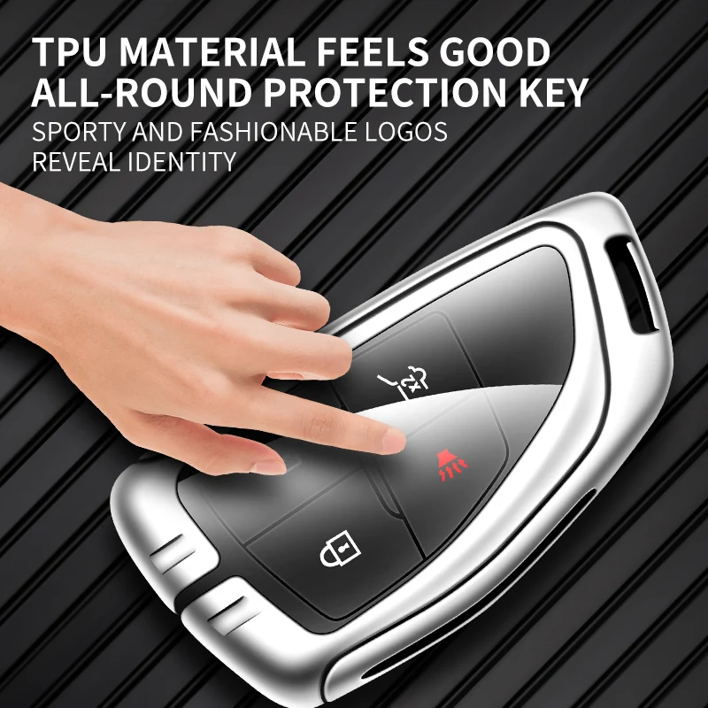 Zinc Alloy Leather Car Key Case for Chevrolet Tahoe Suburban for GMC Yukon for Buick ENVISION S Plus Avenir 2020 2021 2022 2023
