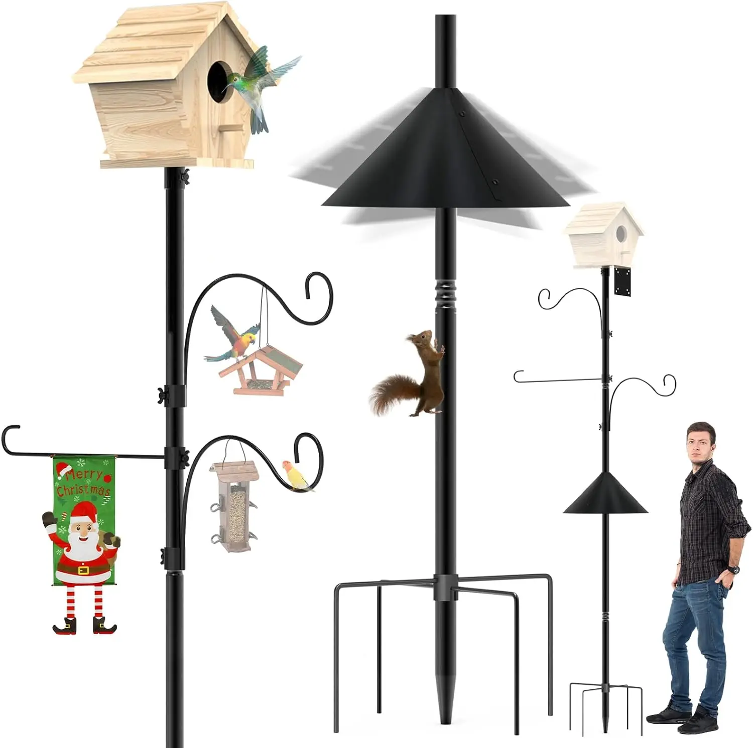 

118-дюймовая подставка для кормушки для птиц с защитой от белок, декоративная статуя слона для улицы и сада