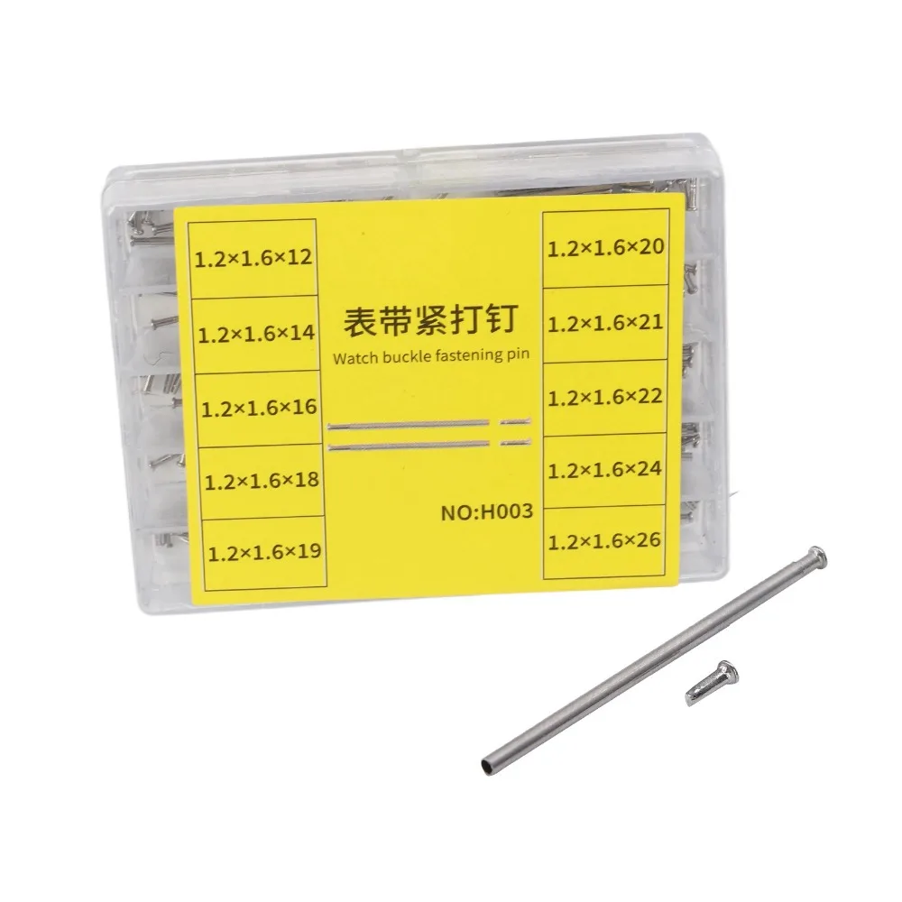 Precision Alloy Material Watch Band Clasp Silver Color Plastic Storage Box Friction Pin Pressure Bars Clasp Repair