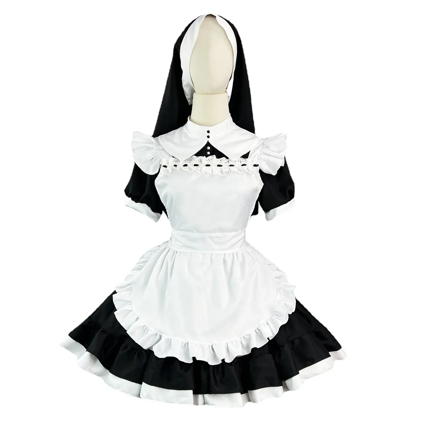 

Black Lolita Nun Maid Cosplay Costumes Waitress Maid Party Stage Costumes