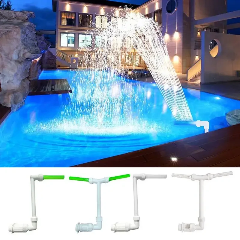 Swimming Pool Fountain Sprays Colorful LED Lights Pool Waterfall Fountains Outdoor Swimming Pool Spa Pond Waterfall Decoration