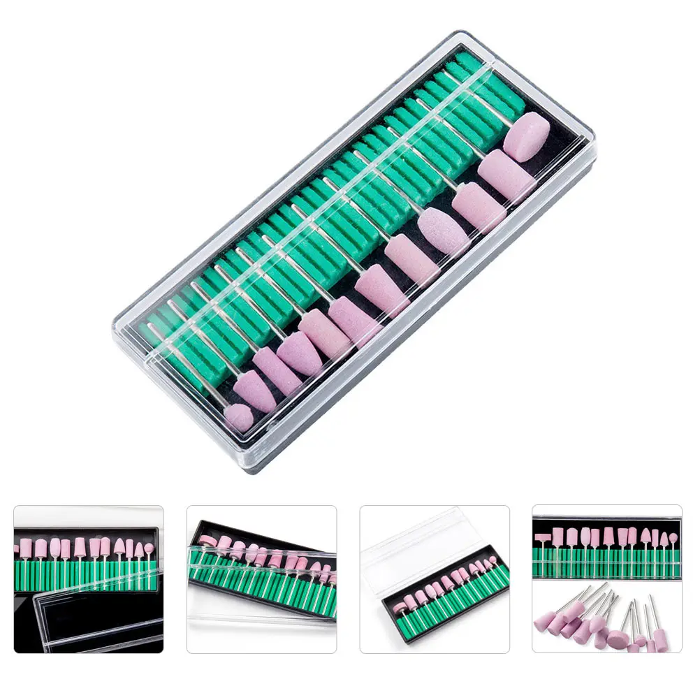 

12 Pcs Grinding Head Nail Drill Professional Bits Polishing Heads Tool Manicure Sanding Cap Beauty